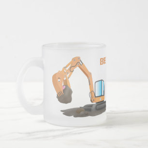 Taza De Cristal Esmerilado Personalizado de excavadora de naranja cúpula