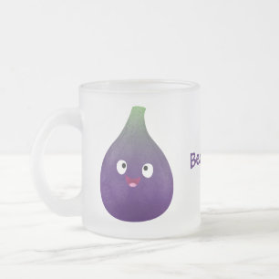 Taza De Cristal Esmerilado Personalizado de fruta púrpura feliz