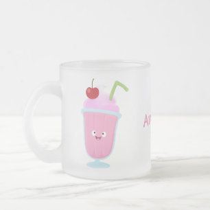 Taza De Cristal Esmerilado Personalizado de helados de fresa de fresa