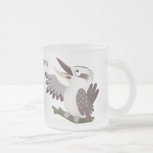 Taza De Cristal Esmerilado Personalizado de kookaburra gracioso