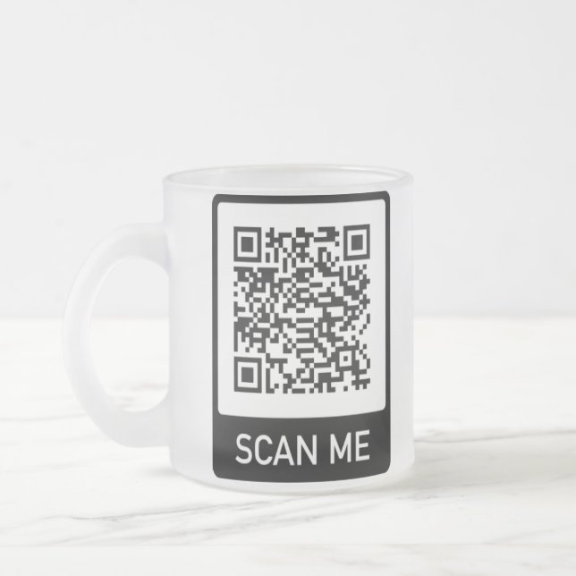 Taza De Cristal Esmerilado Personalizado de negocio de código QR (Izquierda)