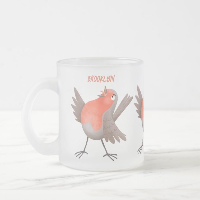 Taza De Cristal Esmerilado Personalizado de pájaro de burro canto (Izquierda)