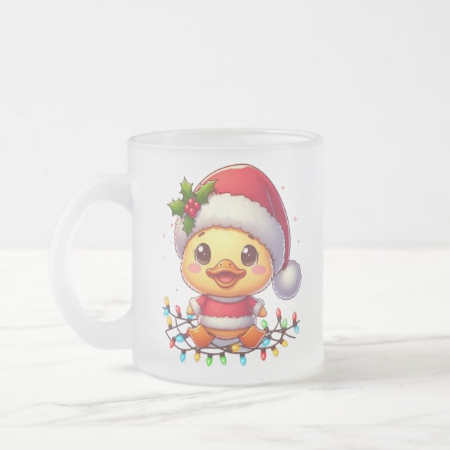 Taza De Cristal Esmerilado Personalizado de pato de Navidades particulares Sa (Izquierda)