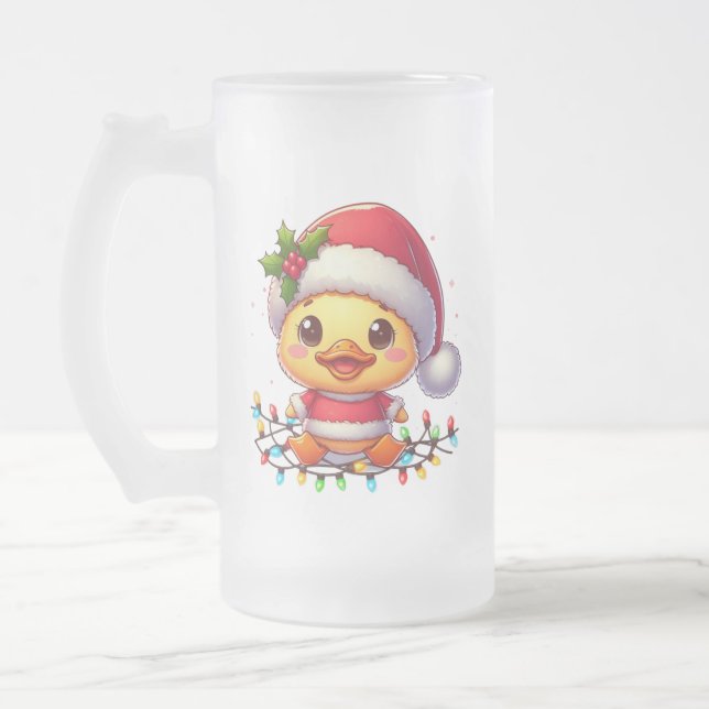 Taza De Cristal Esmerilado Personalizado de pato de Navidades particulares Sa (Izquierda)