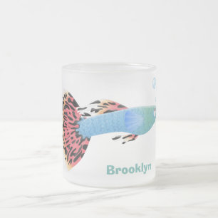 Taza De Cristal Esmerilado Personalizado de peces tropicales adormilados
