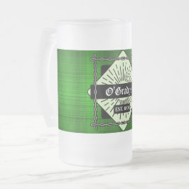 Taza De Cristal Esmerilado Personalizado de Plaid verde Frost Mug
