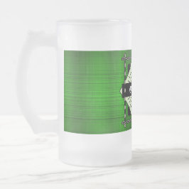 Taza De Cristal Esmerilado Personalizado de Plaid verde Frost Mug