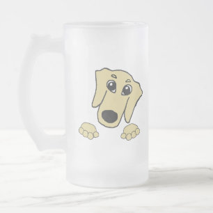 Taza De Cristal Esmerilado personalizado de trigo dachshund