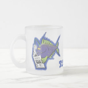 Taza De Cristal Esmerilado Personalizado divertida de pescados y mariscos