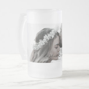 Taza De Cristal Esmerilado Personalizado Elegante Boda de fotografía