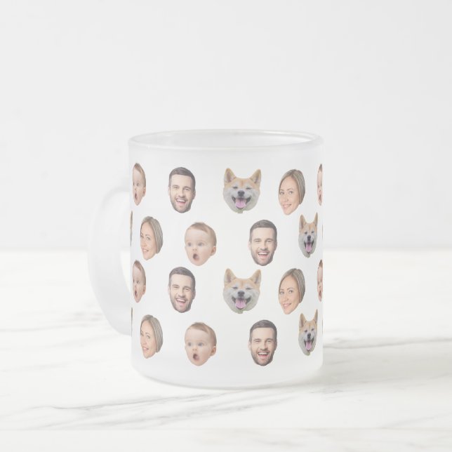 Taza De Cristal Esmerilado Personalizado Face Photo Family Mug, 4 Fotos Mug (Anverso izquierdo)