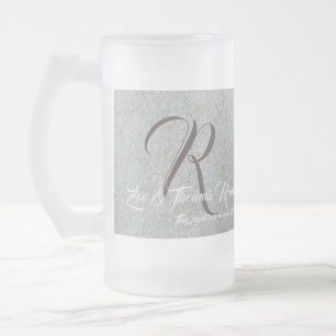 Taza De Cristal Esmerilado Personalizado Frost Boda Parejas Barware Mug - Per