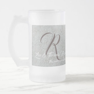 Taza De Cristal Esmerilado Personalizado Frost Boda Parejas Barware Mug - Per