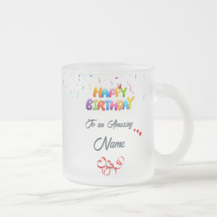 Taza De Cristal Esmerilado Personalizado Frosted Glass Mug - Elegante regalo