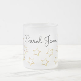 Taza De Cristal Esmerilado Personalizado Frosted Mug con nombre editable por 