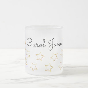 Taza De Cristal Esmerilado Personalizado Frosted Mug con nombre editable por