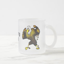 Taza De Cristal Esmerilado Personalizado luchando contra el águila
