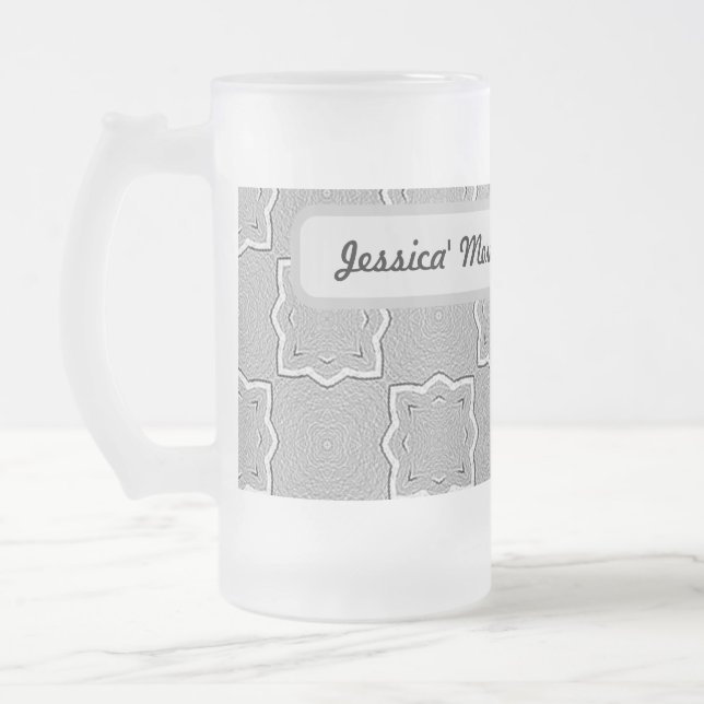 Taza De Cristal Esmerilado Personalizado Morning Latte Mug (Izquierda)
