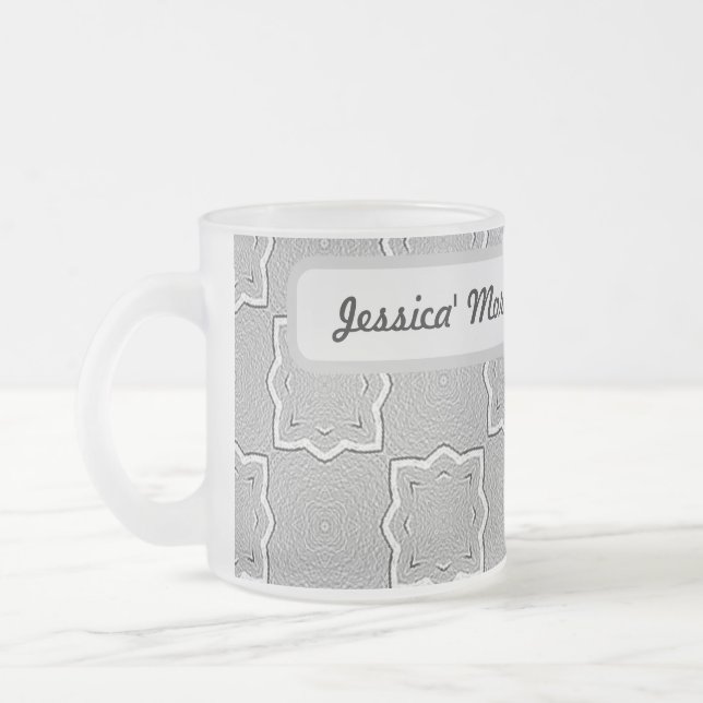 Taza De Cristal Esmerilado Personalizado Morning Latte Mug (Izquierda)