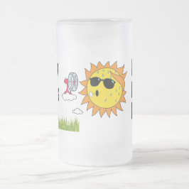 Taza De Cristal Esmerilado Personalizado Mow Grass Cold Cerveza Personalizada