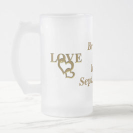 Taza De Cristal Esmerilado Personalizado Novia Groom Love Heart Frosted Glass