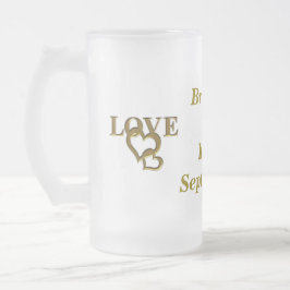 Taza De Cristal Esmerilado Personalizado Novia Groom Love Heart Frosted Glass