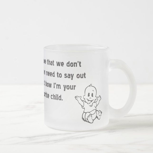 Taza De Cristal Esmerilado ¡Personalizado preferido del niño escarchado! (Derecha)