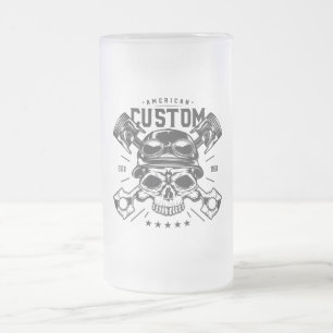Taza De Cristal Esmerilado Personalizado Skull