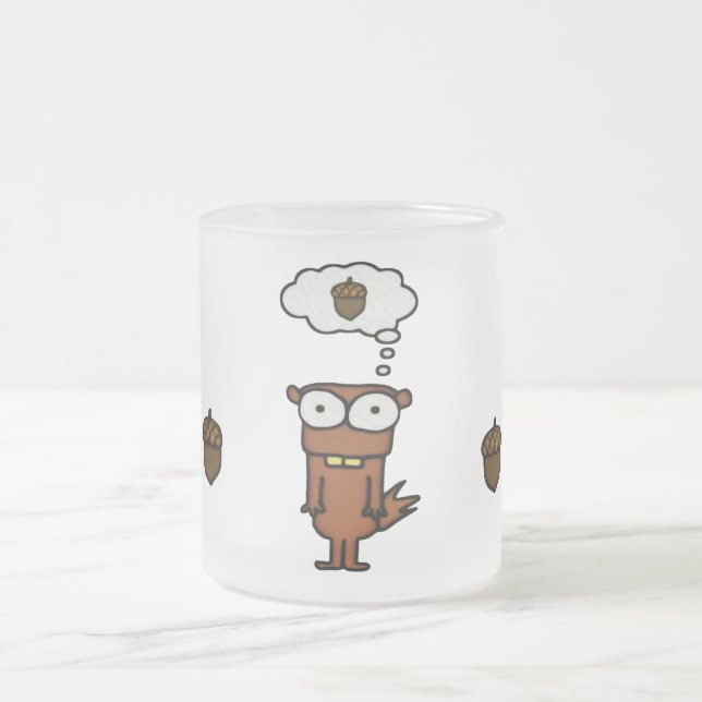 Taza De Cristal Esmerilado Personalizado Squirrel (Centro)