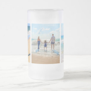 Taza De Cristal Esmerilado Personalizado Su Collage de fotos Cerveza De Vidri