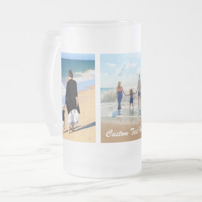 Taza De Cristal Esmerilado Personalizado Tu Collage de fotos favorito y regal (Anverso izquierdo)