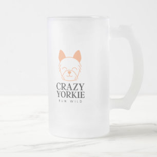 Taza De Cristal Esmerilado Personalizado yorqui loco Frost Beer Mug