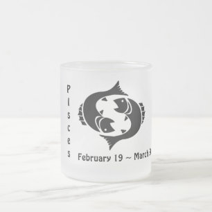 Taza De Cristal Esmerilado Personalizado Zodiac Frosted Mug/Pisces