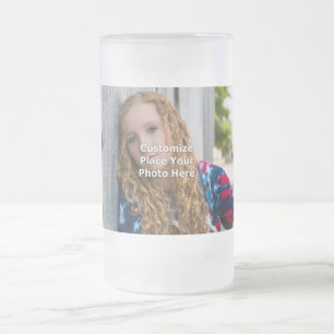 Taza De Cristal Esmerilado Personalizar con su foto