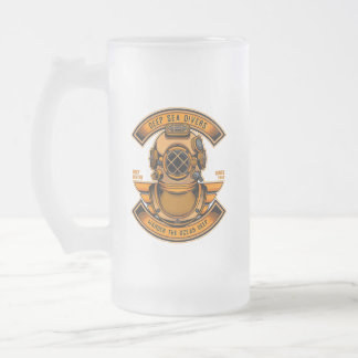 Taza De Cristal Esmerilado Personalizar Deep Sea Divers Buceando Helado Gear