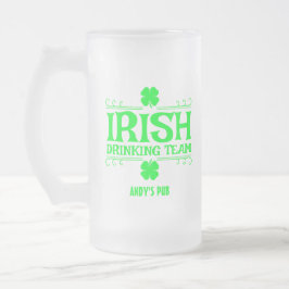 Taza De Cristal Esmerilado Personalizar, equipo irlandés de bebidas, Lucky, S