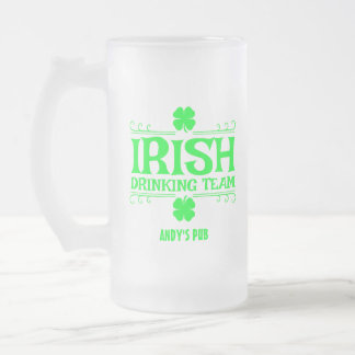 Taza De Cristal Esmerilado Personalizar, equipo irlandés de bebidas, Lucky, S