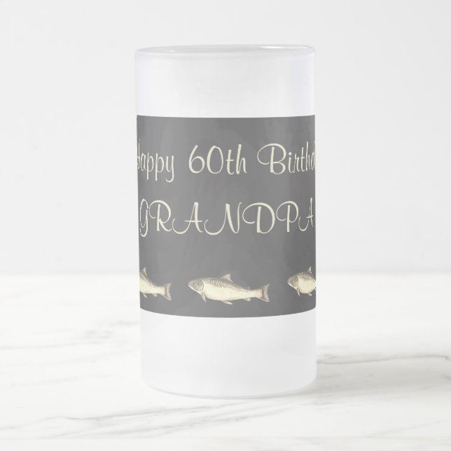 Taza De Cristal Esmerilado Personalizar este feliz abuelo cumpleaños número 6 (Centro)