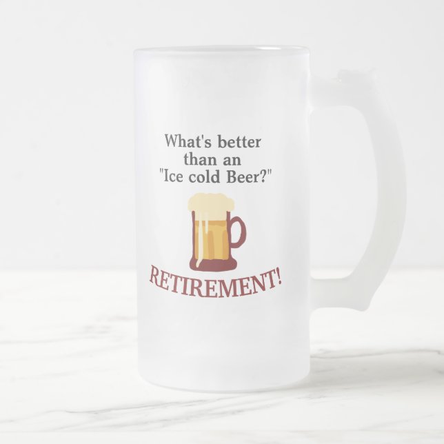 Taza De Cristal Esmerilado Personalized Beer Lovers Retirement  (Derecha)
