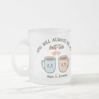 Taza De Cristal Esmerilado Personalized Best-Tea Couple  