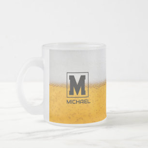 Taza De Cristal Esmerilado Personalized Frosted Beer Mug with Custom Name