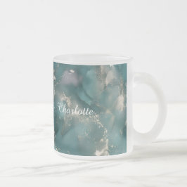 Taza De Cristal Esmerilado Personalized Luxury Marble Pattern Custom Name Mug