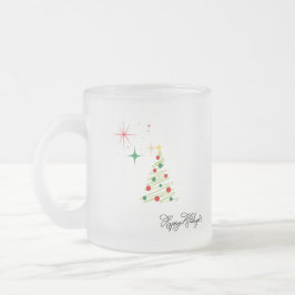 Taza De Cristal Esmerilado Personalized Merry Christmas Mug