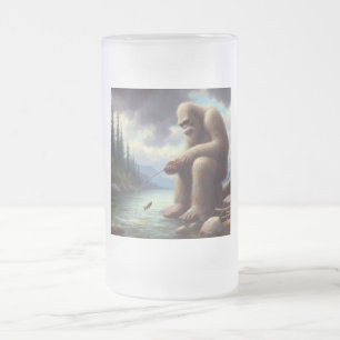 Taza De Cristal Esmerilado Pesca a pie de página