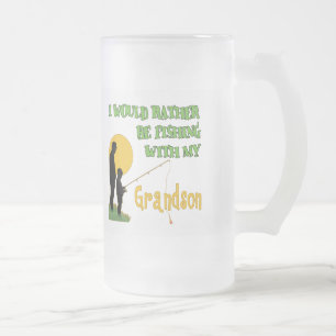 Taza De Cristal Esmerilado Pesca con el nieto