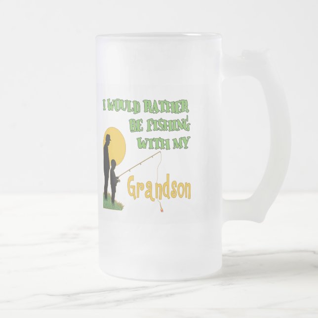 Taza De Cristal Esmerilado Pesca con el nieto (Derecha)