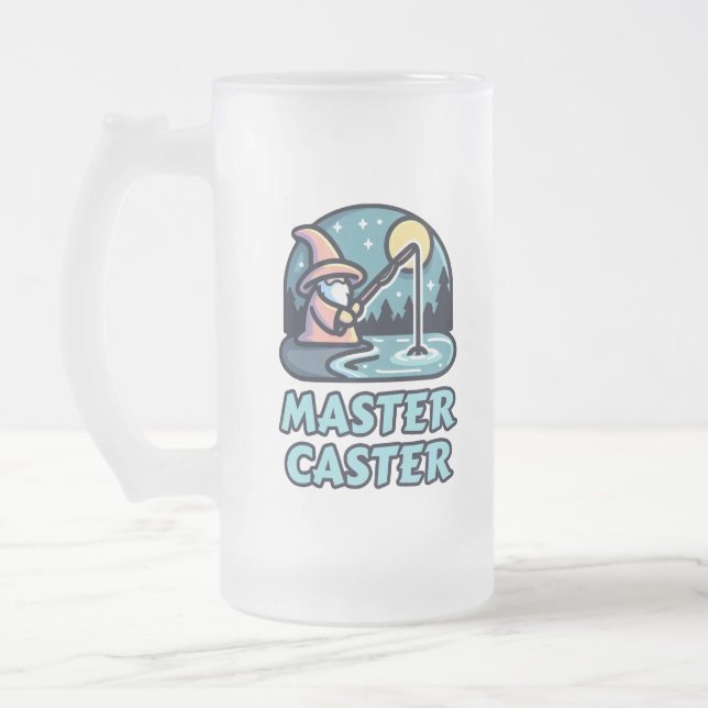 Taza De Cristal Esmerilado Pesca con fantasía de maestría (Izquierda)