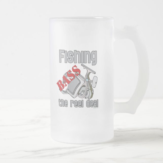 Taza De Cristal Esmerilado Pesca De Bass En El Acuerdo De Los Reel (Derecha)