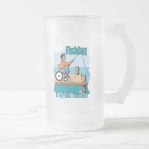 Taza De Cristal Esmerilado Pesca de la silla de ruedas de la desventaja