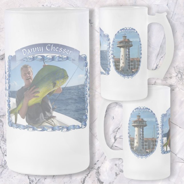 Taza De Cristal Esmerilado Pesca de Marina Vallarta 0948 (Subido por el creador)